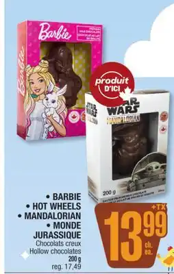 Jean Coutu BARBIE, HOT WHEELS Hollow chocolates offer