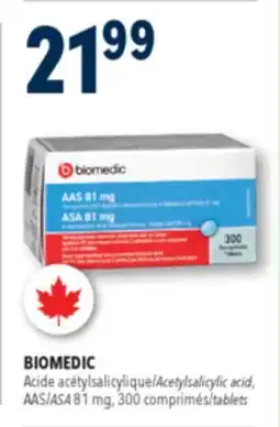 Familiprix BIOMEDIC, Acetylsalicylic acid, ASA 81 mg, 300 tablets offer
