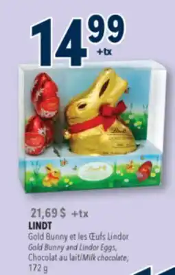 Familiprix LINDT, Gold Bunny and Lindor Eggs, Milk chocolate offer