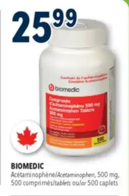 Familiprix Biomedic extra strength acetaminophen tablets for adults 500un offer