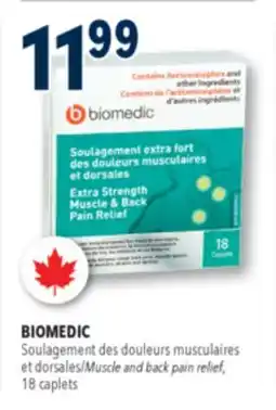 Familiprix Biomedic extra strength muscle & back pain relief caplets 18un offer