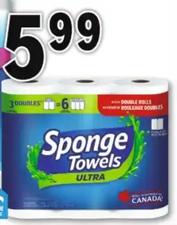 Familiprix SpongeTowels Ultra 2-ply paper towels rolls offer