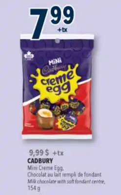Familiprix CADBURY Mini Creme Egg, Milk chocolate with soft fondant centre, 154g offer