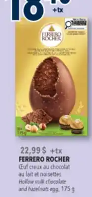 Familiprix FERRERO ROCHER Hollow milk chocolate and hazelnuts egg, 175g offer