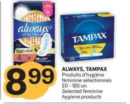 Brunet ALWAYS, TAMPAX Produits d'hygiène féminine sélectionnés offer