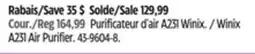Canadian Tire Winix A231 Air Purifier offer