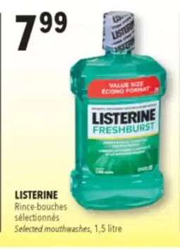Familiprix LISTERINE Selected mouthwashes, 1,5litre offer