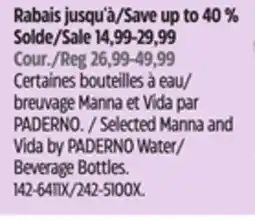 Canadian Tire Selected Manna and Vida by PADERNO Water/ Beverage Bottles offer