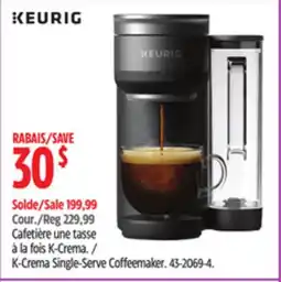 Canadian Tire Keurig K-Crema Single-Serve Coffeemaker offer