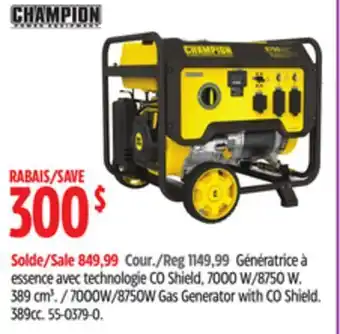 Canadian Tire Champion 7000W/8750W Gas Generator with CO Shield. 389cc offer