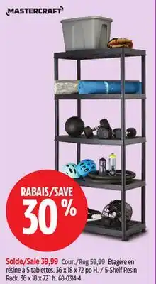 Canadian Tire Mastercraft 5-Shelf Resin Rack offer