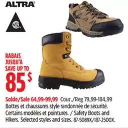 Canadian Tire Altra Safety Boots and Hikers offer