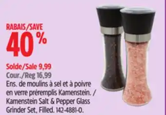 Canadian Tire Kamenstein Salt & Pepper Glass Grinder Set offer