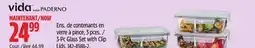 Canadian Tire Vida by Paderno 3-Pc Glass Set with Clip Lids offer