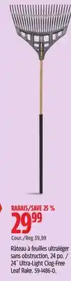 Canadian Tire Yardworks 24 Ultra-Light Clog Free Leaf Rake offer