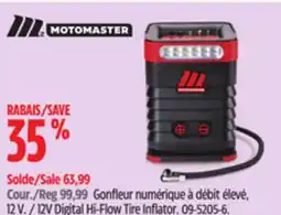 Canadian Tire MotoMaster 12V Digital Hi-Flow Tire Inflator offer
