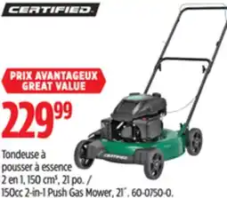 Canadian Tire CERTIFIED 150cc 2-in-1 Push Gas Mower, 21˝ offer