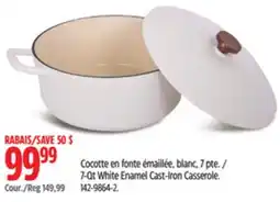 Canadian Tire LAGOSTINA 7-Qt White Enamel Cast-Iron Casserole offer