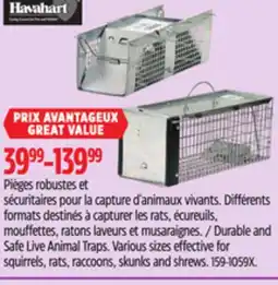 Canadian Tire Havahart Durable and Safe Live Animal Traps offer