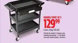 Canadian Tire Mastercraft 3-Tier Work Cart with Swivel Casters offer