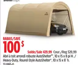Canadian Tire Shelterlogic Heavy-Duty, Round-Style AutoShelter offer