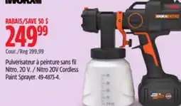 Canadian Tire Worx Nitro 20V Cordless Paint Sprayer offer