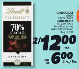 IGA LINDT EXCELLENCE CHOCOLATE offer