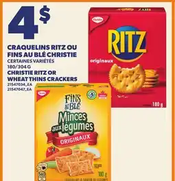 Provigo CRAQUELINS RITZ OU FINS AU BLÉ CHRISTIE, 180/304 G | CHRISTIE RITZ OR WHEAT THINS CRACKERS offer