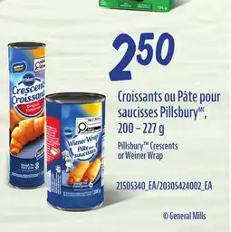 Provigo CROISSANTS OU PÂTE POUR SAUCISSES PILLSBURY, 200 – 227 G | PILLSBURY CRESCENTS OR WEINER WRAP offer