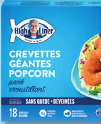 IGA HIGH LINER FROZEN BREADED FISH STICKS, BURGERS, FILLETS, BUTTERFLY OR POPCORN SHRIMP offer