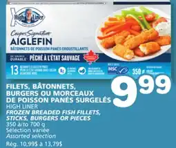 Marches Tradition HIGH LINER FROZEN BREADED FISH FILLETS, STICKS, BURGERS OR PIECES offer