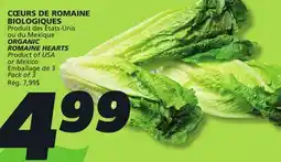 IGA ORGANIC ROMAINE HEARTS offer