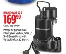 Canadian Tire Mastercraft 1⁄3-HP Sump Pump with Vertical Switch offer