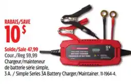 Canadian Tire MotoMaster Simple Series 3A Battery Charger/Maintainer offer
