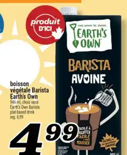 Marché Richelieu Boisson végétale Barista Earth'sOwn | Earth's Own Barista plat - based drink offer