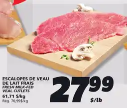 IGA FRESH MILK-FED VEAL CUTLETS offer