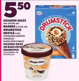 Provigo HÄAGEN-DAZS, 414-450 ML, BARRES, 3/4 UN. OU DRUMSTICK, NESTLÉ, 4 UN offer