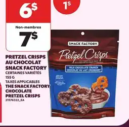 Provigo PRETZEL CRISPS AU CHOCOLAT SNACK FACTORY, 155 G | THE SNACK FACTORY CHOCOLATE PRETZEL CRISPS offer