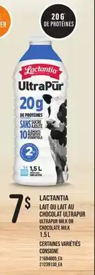 Provigo LACTANTIA LAIT OU LAIT AU CHOCOLAT ULTRAPUR, 1,5 L | ULTRAPUR MILK OR CHOCOLATE MILK offer
