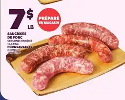 Provigo SAUCISSES DE PORC | PORK SAUSAGES offer