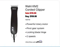 Ren’s Pets Depot Wahl KM2 Corded Clipper offer