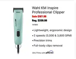 Ren’s Pets Depot Wahl KM Inspire Professional Clipper offer