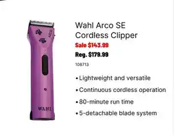 Ren’s Pets Depot Wahl Arco SE Cordless Clipper offer