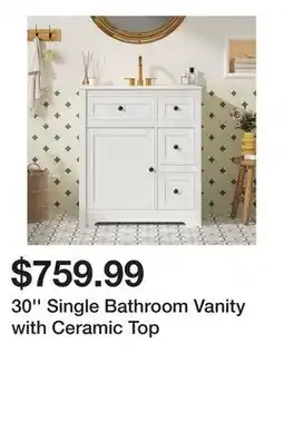 Wayfair 30'' Single Bathroom Vanity with Ceramic Top offer