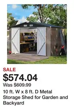 Wayfair 10 ft. W x 8 ft. D Metal Storage Shed for Garden and Backyard offer