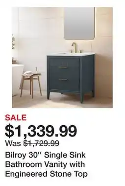 Wayfair Bilroy 30'' Single Sink Bathroom Vanity with Engineered Stone Top offer