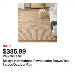 Wayfair Malaya Herringbone Power Loom Brown/Tan Indoor/Outdoor Rug offer
