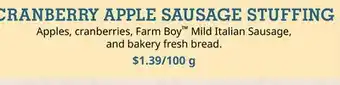 Farm Boy CRANBERRY APPLE SAUSAGE STUFFING offer