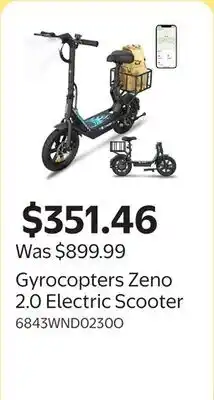 Walmart Gyrocopters Zeno 2.0 Electric Scooter offer