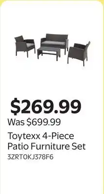 Walmart Toytexx 4-Piece Patio Furniture Set offer